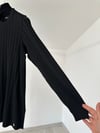 66003 Kalın Fitilli Beli Lastikli Tunik-Siyah
