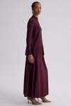 66003 Kalın Fitilli Beli Lastikli Tunik-Bordo