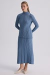 66008 Fitilli Dik Yaka Tunik-Mavi