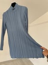 66008 Fitilli Dik Yaka Tunik-Mavi