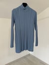66008 Fitilli Dik Yaka Tunik-Mavi
