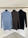 66008 Fitilli Dik Yaka Tunik-Siyah