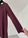 66009 Yuvarlak Yaka Basic Tunik-Bordo