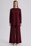 66009 Yuvarlak Yaka Basic Tunik-Bordo