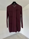 66011 Kendinden Desenli Triko Tunik-Bordo