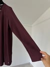 66011 Kendinden Desenli Triko Tunik-Bordo