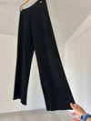 67003 Geniş Paça Triko Pantolon-Siyah