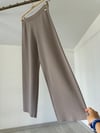 67003 Geniş Paça Triko Pantolon-Vizon
