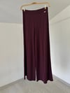 67009 Önü Fitilli Bol Paça Triko Pantolon-Bordo