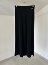 67009 Önü Fitilli Bol Paça Triko Pantolon-Siyah