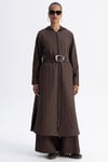 68276 Triko Astarlı Denim Pardösü-Kahverengi