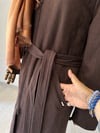 68276 Triko Astarlı Denim Pardösü-Kahverengi