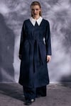 68276 Triko Astarlı Denim Pardösü-Lacivert