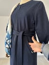 68276 Triko Astarlı Denim Pardösü-Lacivert