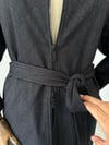68276 Triko Astarlı Denim Pardösü-Siyah