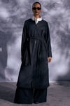68276 Triko Astarlı Denim Pardösü-Siyah