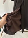 68287 Kemer ve Cep Detaylı Keten Ceket- Kahverengi