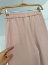 70128 Önden Pilili Bol Paça Pantolon-Pudra