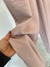 70128 Önden Pilili Bol Paça Pantolon-Pudra