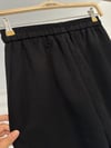 70128 Önden Pilili Bol Paça Pantolon-Siyah