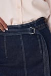 72002 Kemer Detaylı Denim Etek-K.Kot