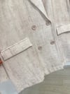 74524 Cep Görünümlü Rayon Ceket-Ekru