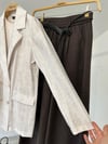 74524 Cep Görünümlü Rayon Ceket-Ekru