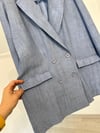 74524 Cep Görünümlü Rayon Ceket-Mavi