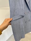 74524 Cep Görünümlü Rayon Ceket-Mavi