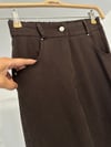 79008  Elastik Belli Pantolon-Kahverengi
