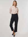 79020 Duble Paça Kumaş Pantolon-Siyah