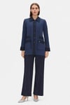 8205 Denim Detaylı İtalyan İplik Triko Ceket-Laci