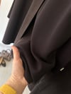 8205Y Broş Detaylı V Yaka Cupro Ceket-Kahverengi
