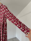 8558 Desenli Elbise-Fuşya