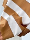 90002 Rayon İplik Çizgili Triko Bluz-Camel