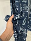 92015 Desenli Pamuklu Kimono-İndigo