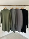 TRK08V Balıkçı Yaka Basic Viskon Triko Tunik-Gri