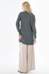 TRK08V Balıkçı Yaka Basic Viskon Triko Tunik-Küf Yeşili