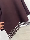 TRK134 Etek Ucu Püsküllü Triko Tunik-Bordo