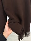 TRK134 Etek Ucu Püsküllü Triko Tunik-Kahverengi