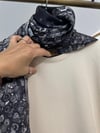 TRK14 Kontrast Biyeli Triko Bluz-Taş