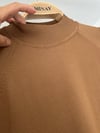 TRK17 Dik Yaka Triko Tunik-Camel