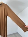 TRK17 Dik Yaka Triko Tunik-Camel