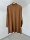 TRK17 Dik Yaka Triko Tunik-Camel