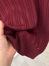 TRK18 Manşette Düğme Aksesuarlı Yuvarlak Yaka Triko Bluz-Bordo