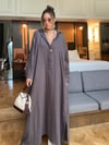 Düğme Detay Kaftan Elbise