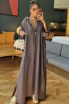 Düğme Detay Kaftan Elbise