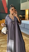 Düğme Detay Kaftan Elbise