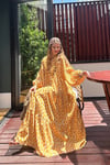 Maxi Flower Elbise- Hardal