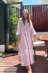 Maxi Flower Elbise- Lila